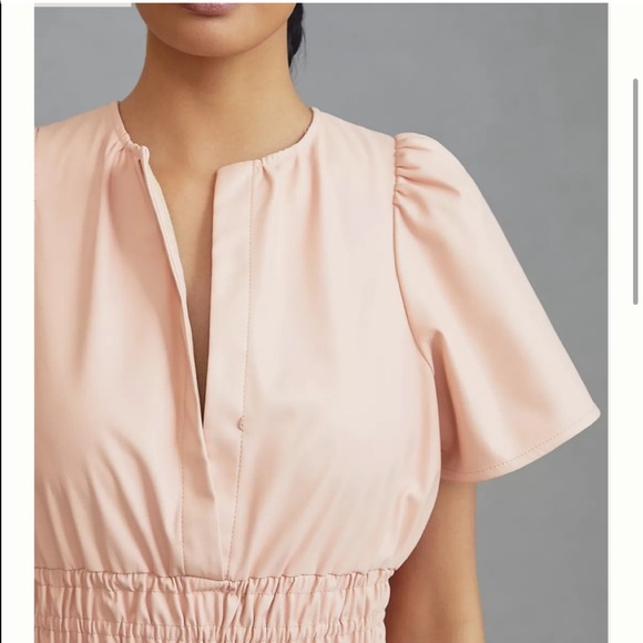 Anthropologie The Somerset Mini Dress faux leather edition blush pink XS - Picture 2 of 13